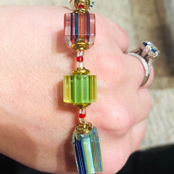 Handmade Lampwork beads bracelet 14k - Picture 3 of 4